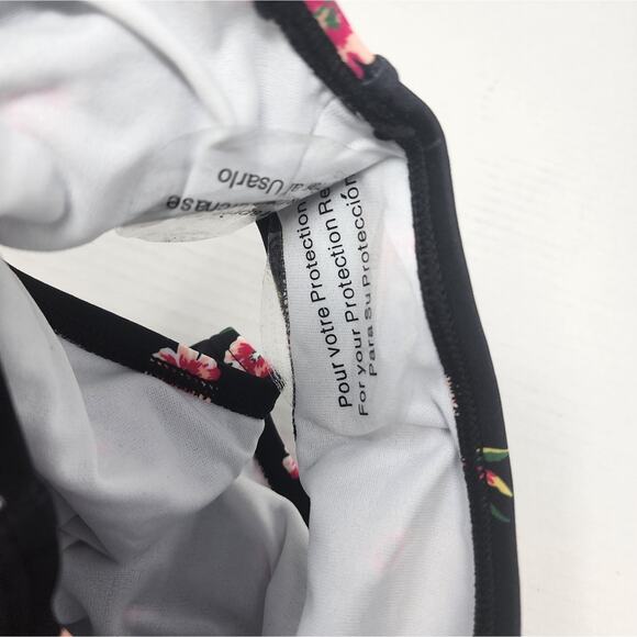 Kanu Surf New Girls Swimsuit Floral One Shoulder Black Tangerine Girls Size 14 - Picture 7 of 7